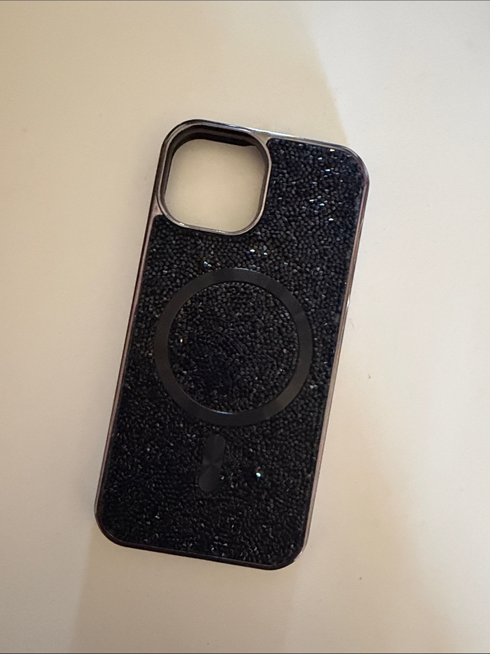 Black Glitter MagSafe-Compatible iPhone 14 Case